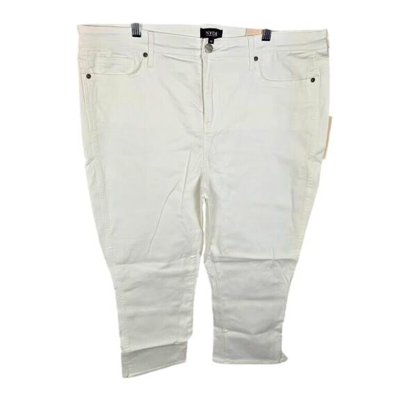 NYDJ Women's Chloe Stretch Skinny Capri Jeans‎ Optic White Size 16 - Picture 1 of 3